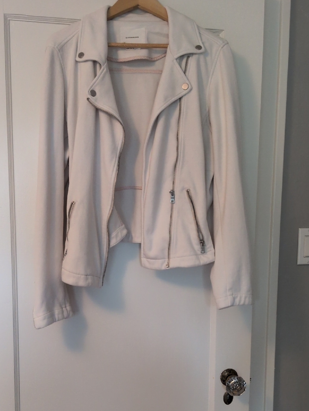 Anthropologie Cream Moto Jacket 1x